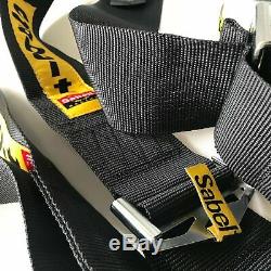 Universal Sabelt Racing 4 Point Camlock Quick Release Black Seat Belt Harness