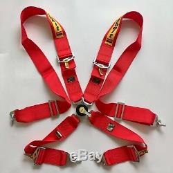 Universal Sabelt Red 4 Point Camlock Quick Release Racing Seat Belt Harness #01