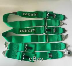 Universal TKATA 4 Point Camlock Quick Release Racing Car Seat Belt Harness Green