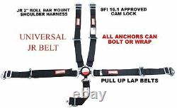 Universal Youth Racing Harness Sfi 16.1 Approved 5 Point Seat Belt Black