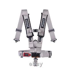 Upgraded 3'' 5-point Quick Release Racing Seat Belt Safety Harness Off Road Grey