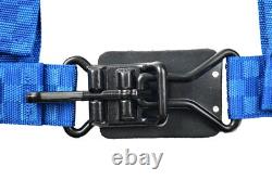 Utv Harness Seat Belt Pull Lap Belts 3 Point Bolt In Blue Checkerboard