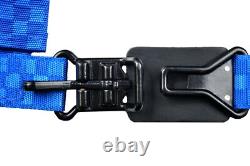 Utv Harness Seat Belt Pull Lap Belts 3 Point Bolt In Blue Checkerboard