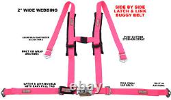 Utv Seat Belt Harness New Race 2 Harness 4 Point Latch Type Hot Pink