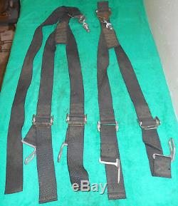Vintage American Safety BLACK AIRCRAFT Or RACING HARNESS SEAT BELT Y-BELTS