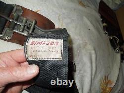 Vintage SIMPSON Auto Racing Seat Belt Shelby Cobra Hot Rod Lap Harness Corvette