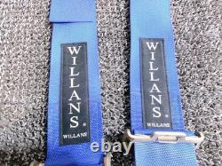 WILLNAS 4-point seat belt harness cam lock turn back 3-inch blue-based / S11-700