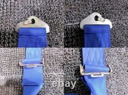 WILLNAS 4-point seat belt harness cam lock turn back 3-inch blue-based / S11-700