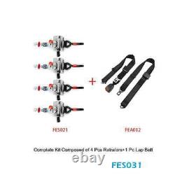 Wheelchair Tie Down Seat Belt Kit Composed of 4 Pcs Retrators +1 Pc Lap Belt