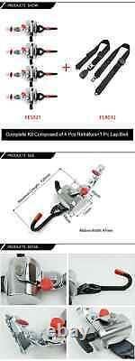 Wheelchair Tie Down Seat Belt Kit Composed of 4 Pcs Retrators +1 Pc Lap Belt