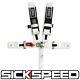 White Sfi Approved 5 Point Racing Harness Shoulder Pad Safety Seat Belt Buckle