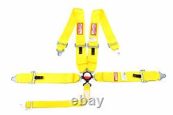 Yellow 3 Racing Harness Sfi 16.1 Pull Up Lap Belts 5 Point Cam Lock Racerdirect