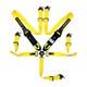 Yellow Durable&Universal 5-Point Camlock Quick Release Race Seat Belt Harness