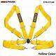 Yellow Universal 4-Point 3 Nylon Strap Harness Safety Camlock Racing Seat Belt